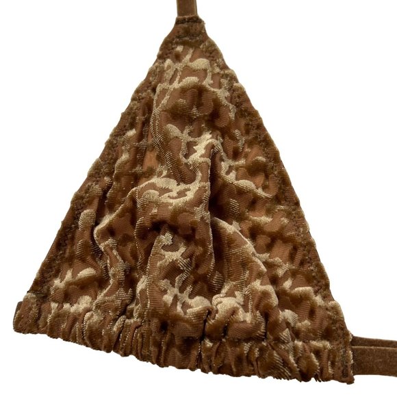 SKIMS Velvet Burnout Triangle Bralette Chai Womens Small‎ - Picture 4 of 9